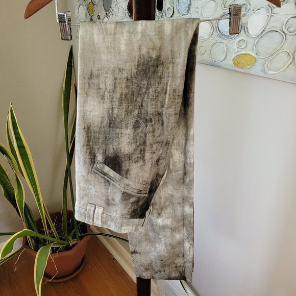 Beate Heymann Street Couture Watercolour Damask Print Jeans EU 38/US 8 - Picture 4 of 14